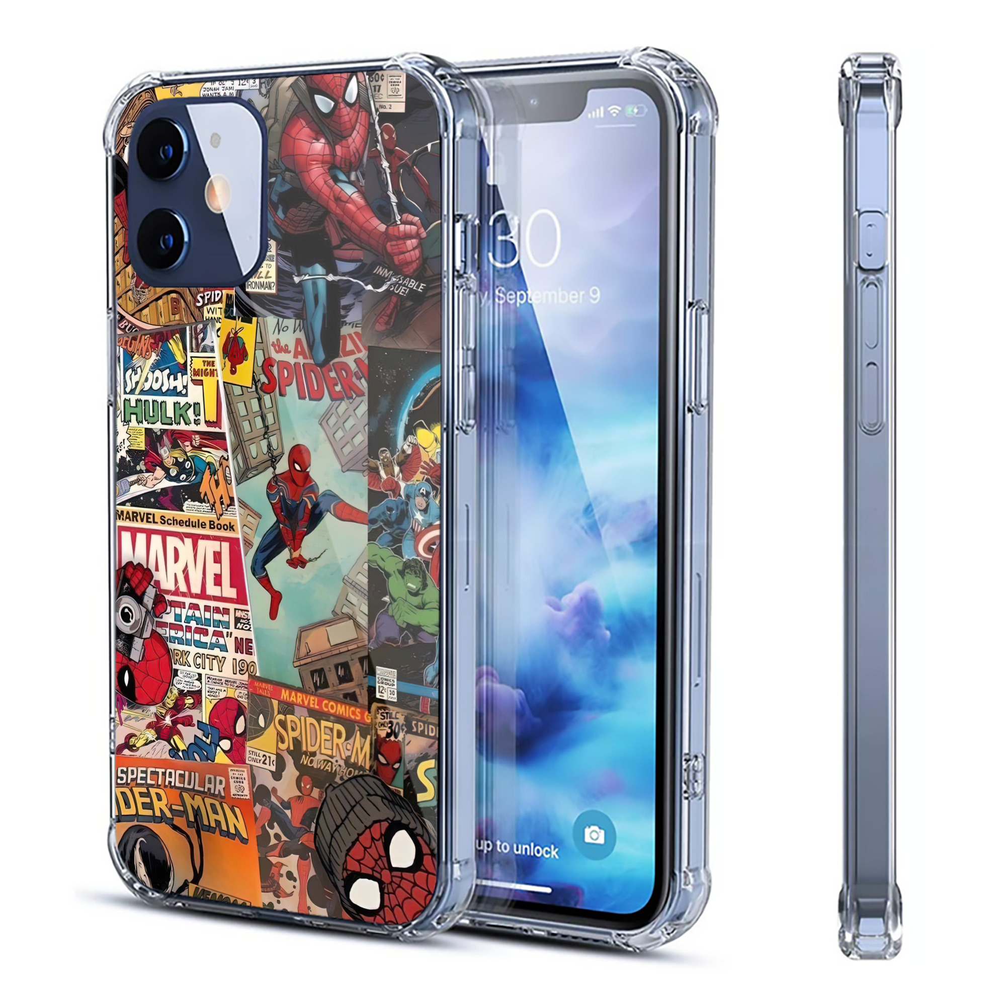 （画像用） Spider Man スパイダーマン 【iPhone 12シリーズ対応】透明スマホケース（クリアソフトケース）